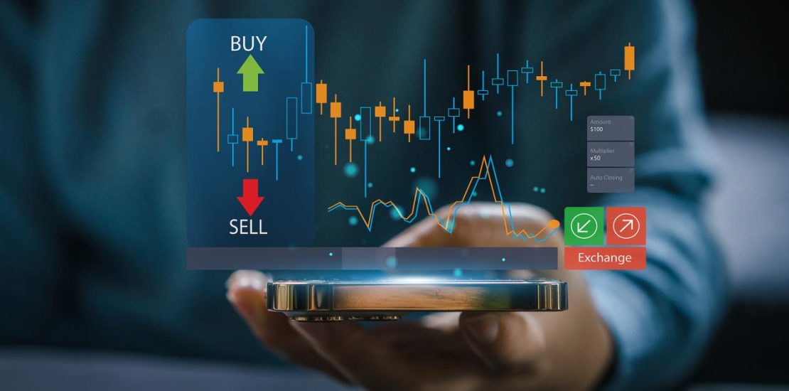 交易者成功使用电话交易股票交易所图币、全球经济、交易者投资者、区块链股票市场加密货币买卖图币和价格图表数据图