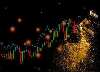 金条闪闪发光，涨爆增图。黄金价格上涨是牛市交易的投资理念。在经济衰退危机中，黄金是保值手段