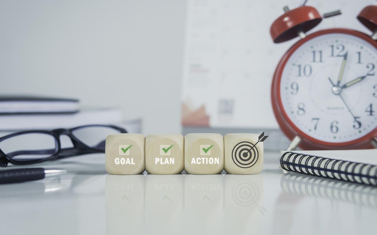 2024年新年目标起点、成功的计划和目标、年度行动计划、成功和增长的业务发展、增长战略、投资、财务。