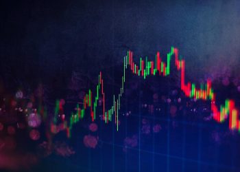 数字屏幕上的股市商业图表：外汇市场