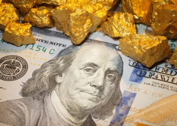 mound gold and dollar bill